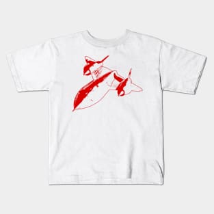 Lockheed SR-71 Blackbird - Red Design Kids T-Shirt